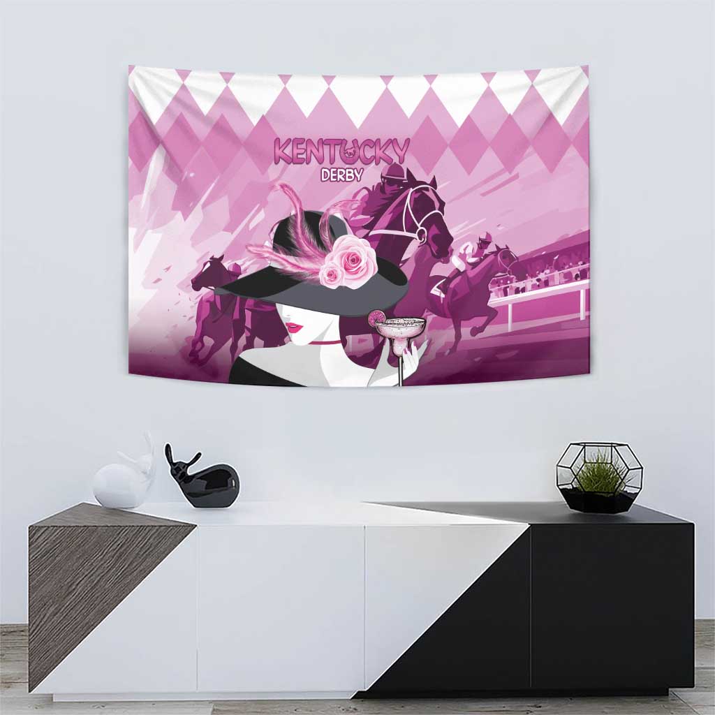 Kentucky Horse Racing Tapestry Derby Mint Julep Girl - Pink Pastel LT14