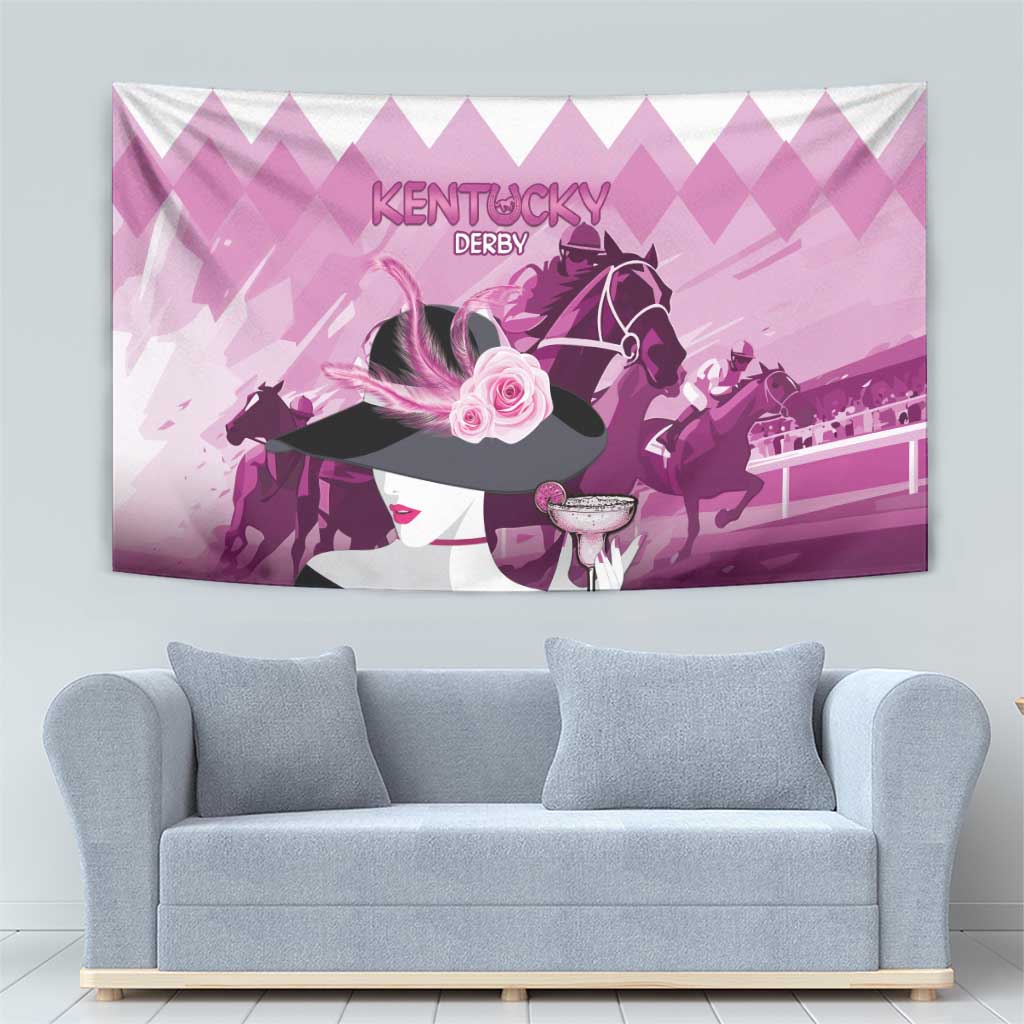 Kentucky Horse Racing Tapestry Derby Mint Julep Girl - Pink Pastel LT14