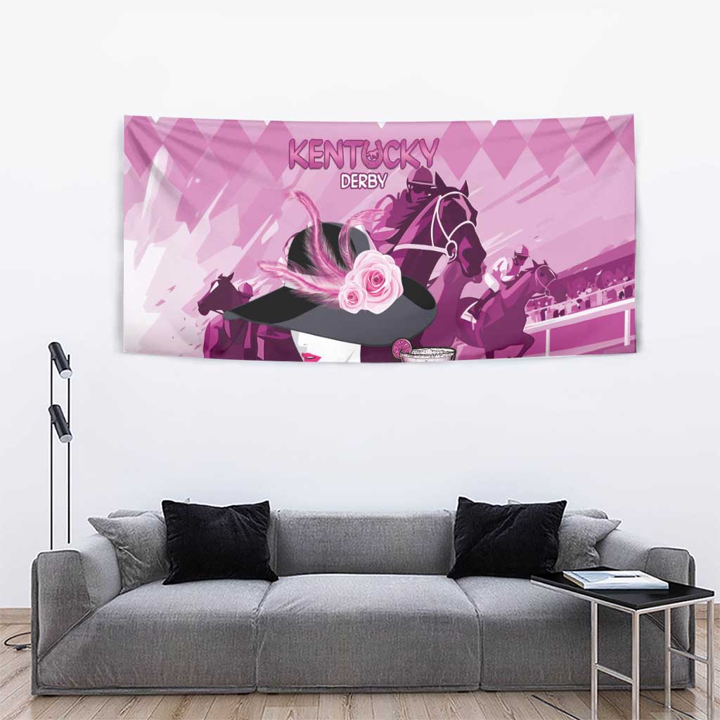 Kentucky Horse Racing Tapestry Derby Mint Julep Girl - Pink Pastel LT14