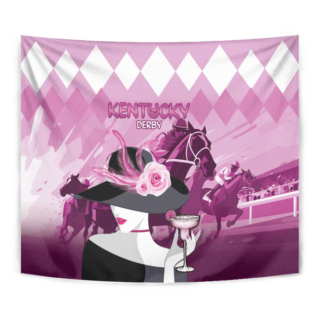 Kentucky Horse Racing Tapestry Derby Mint Julep Girl - Pink Pastel LT14