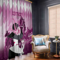 Kentucky Horse Racing Window Curtain Derby Mint Julep Girl - Pink Pastel LT14