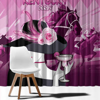Kentucky Horse Racing Window Curtain Derby Mint Julep Girl - Pink Pastel LT14