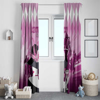 Kentucky Horse Racing Window Curtain Derby Mint Julep Girl - Pink Pastel LT14