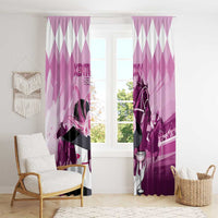 Kentucky Horse Racing Window Curtain Derby Mint Julep Girl - Pink Pastel LT14