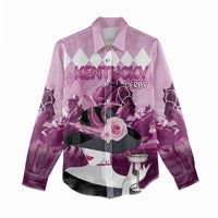 Kentucky Horse Racing Women Casual Shirt Derby Mint Julep Girl - Pink Pastel LT14