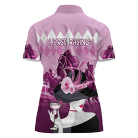 Kentucky Horse Racing Women Polo Shirt Derby Mint Julep Girl - Pink Pastel LT14