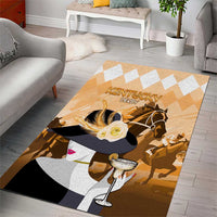 Kentucky Horse Racing Area Rug Derby Mint Julep Girl - Gold Pastel LT14