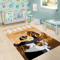 Kentucky Horse Racing Area Rug Derby Mint Julep Girl - Gold Pastel LT14