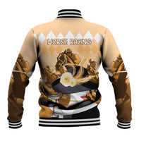 Kentucky Horse Racing Baseball Jacket Derby Mint Julep Girl - Gold Pastel LT14