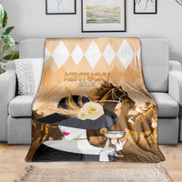 Kentucky Horse Racing Blanket Derby Mint Julep Girl - Gold Pastel LT14