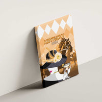 Kentucky Horse Racing Canvas Wall Art Derby Mint Julep Girl - Gold Pastel LT14