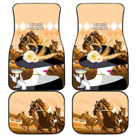 Kentucky Horse Racing Car Mats Derby Mint Julep Girl - Gold Pastel LT14