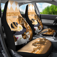 Kentucky Horse Racing Car Seat Cover Derby Mint Julep Girl - Gold Pastel LT14