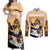 Kentucky Horse Racing Couples Matching Off Shoulder Maxi Dress and Long Sleeve Button Shirt Derby Mint Julep Girl - Gold Pastel LT14