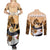 Kentucky Horse Racing Couples Matching Summer Maxi Dress and Long Sleeve Button Shirt Derby Mint Julep Girl - Gold Pastel LT14