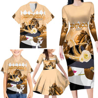 Kentucky Horse Racing Family Matching Long Sleeve Bodycon Dress and Hawaiian Shirt Derby Mint Julep Girl - Gold Pastel LT14