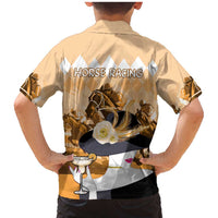 Kentucky Horse Racing Family Matching Mermaid Dress and Hawaiian Shirt Derby Mint Julep Girl - Gold Pastel LT14