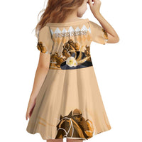 Kentucky Horse Racing Family Matching Puletasi and Hawaiian Shirt Derby Mint Julep Girl - Gold Pastel LT14