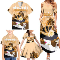 Kentucky Horse Racing Family Matching Summer Maxi Dress and Hawaiian Shirt Derby Mint Julep Girl - Gold Pastel LT14