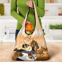 Kentucky Horse Racing Grocery Bag Derby Mint Julep Girl - Gold Pastel LT14