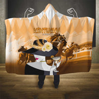 Kentucky Horse Racing Hooded Blanket Derby Mint Julep Girl - Gold Pastel LT14