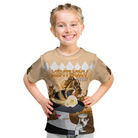 Kentucky Horse Racing Kid T Shirt Derby Mint Julep Girl - Gold Pastel LT14