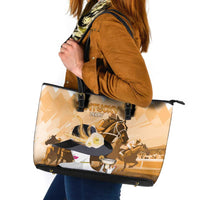 Kentucky Horse Racing Leather Tote Bag Derby Mint Julep Girl - Gold Pastel LT14