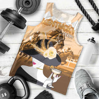 Kentucky Horse Racing Men Tank Top Derby Mint Julep Girl - Gold Pastel LT14