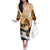 Kentucky Horse Racing Off The Shoulder Long Sleeve Dress Derby Mint Julep Girl - Gold Pastel LT14