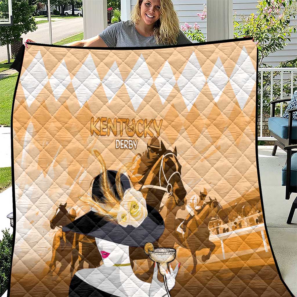 2024 Kentucky Horse Racing Quilt Derby Mint Julep Girl - Gold Pastel