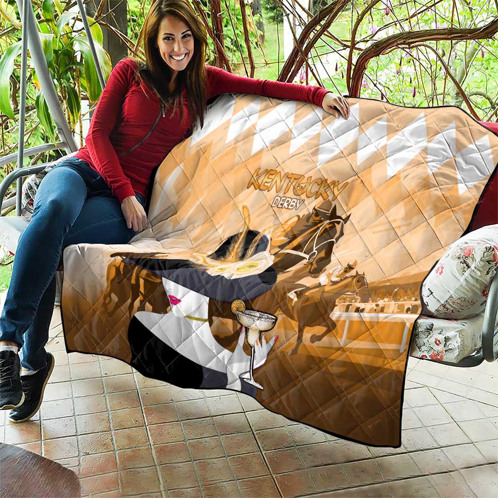 Kentucky Horse Racing Quilt Derby Mint Julep Girl - Gold Pastel LT14