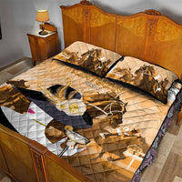 Kentucky Horse Racing Quilt Bed Set Derby Mint Julep Girl - Gold Pastel LT14