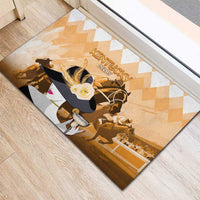 Kentucky Horse Racing Rubber Doormat Derby Mint Julep Girl - Gold Pastel LT14