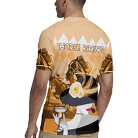 Kentucky Horse Racing Rugby Jersey Derby Mint Julep Girl - Gold Pastel LT14