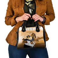 Kentucky Horse Racing Shoulder Handbag Derby Mint Julep Girl - Gold Pastel LT14