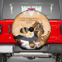 Kentucky Horse Racing Spare Tire Cover Derby Mint Julep Girl - Gold Pastel LT14