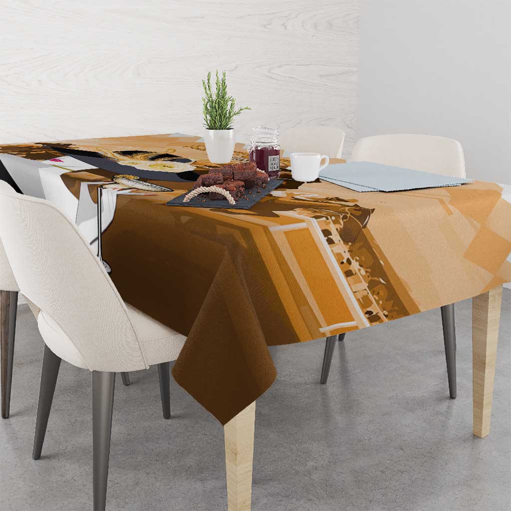 Kentucky Horse Racing Tablecloth Derby Mint Julep Girl - Gold Pastel LT14