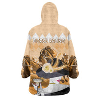 Kentucky Horse Racing Wearable Blanket Hoodie Derby Mint Julep Girl - Gold Pastel LT14