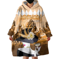 Kentucky Horse Racing Wearable Blanket Hoodie Derby Mint Julep Girl - Gold Pastel LT14