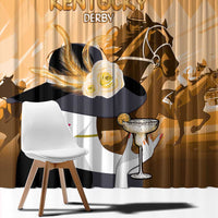 Kentucky Horse Racing Window Curtain Derby Mint Julep Girl - Gold Pastel LT14