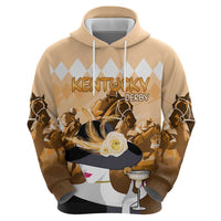 Kentucky Horse Racing Zip Hoodie Derby Mint Julep Girl - Gold Pastel LT14
