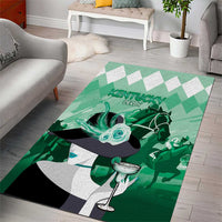 Kentucky Horse Racing Area Rug Derby Mint Julep Girl - Green Pastel LT14