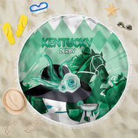 Kentucky Horse Racing Beach Blanket Derby Mint Julep Girl - Green Pastel LT14