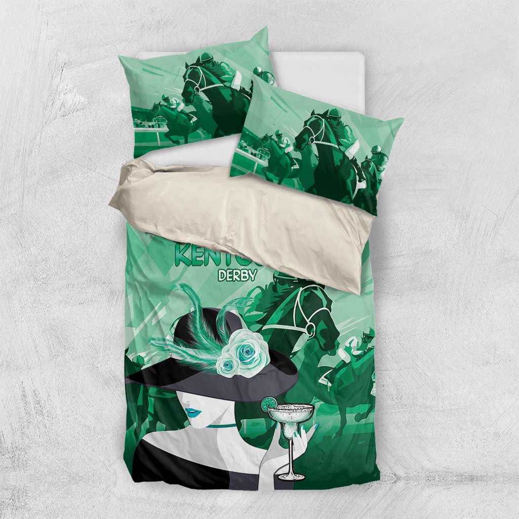 Kentucky Horse Racing Bedding Set Derby Mint Julep Girl - Green Pastel LT14