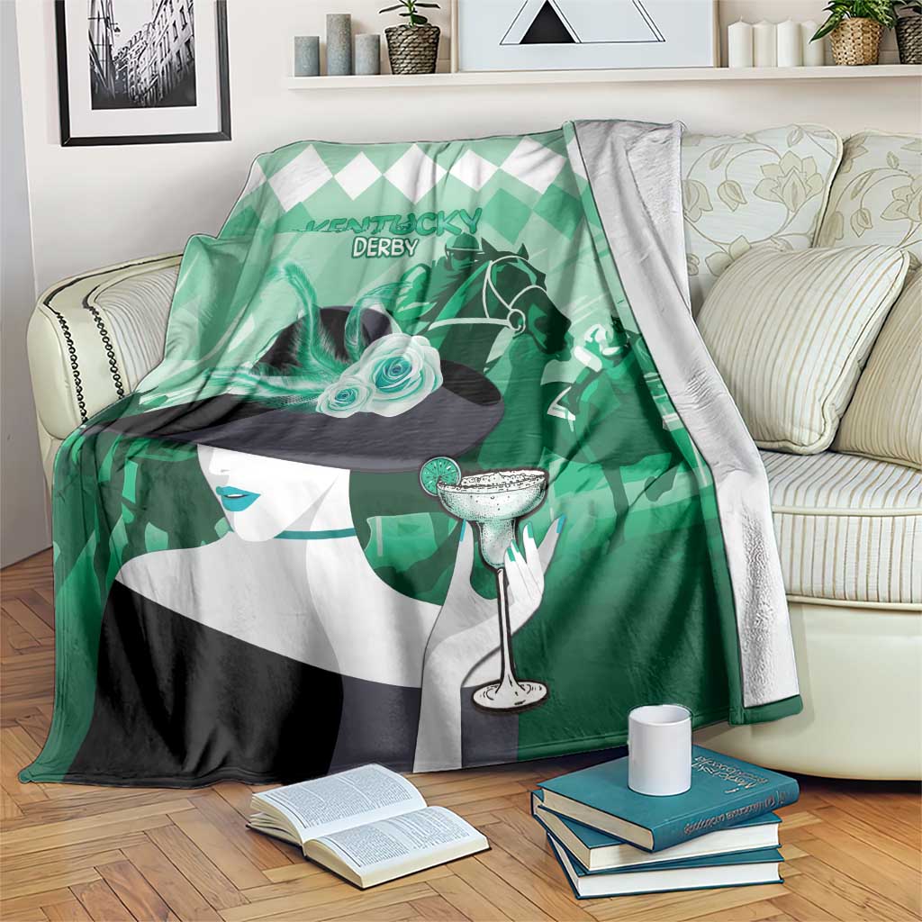 2024 Kentucky Horse Racing Blanket Derby Mint Julep Girl - Green Pastel