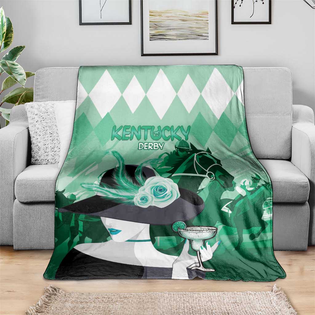Kentucky Horse Racing Blanket Derby Mint Julep Girl - Green Pastel LT14