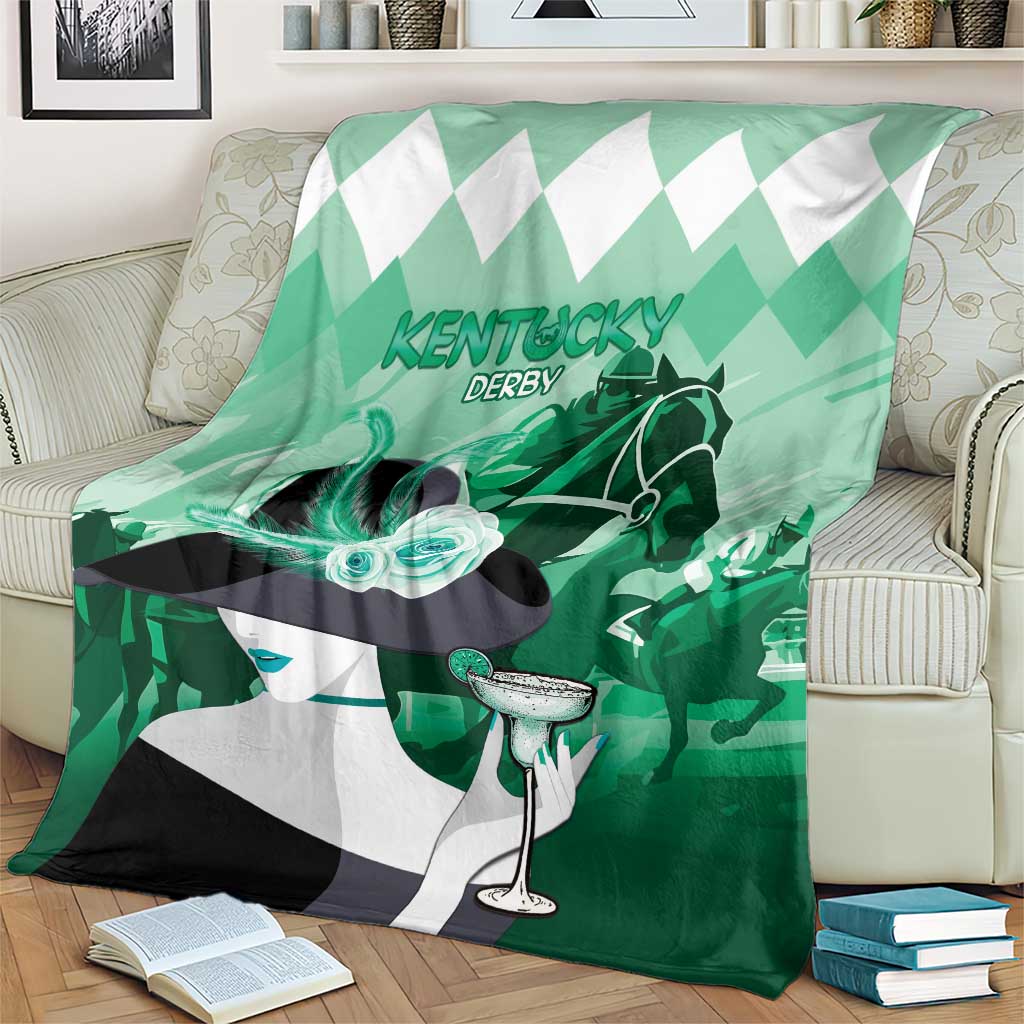 Kentucky Horse Racing Blanket Derby Mint Julep Girl - Green Pastel LT14