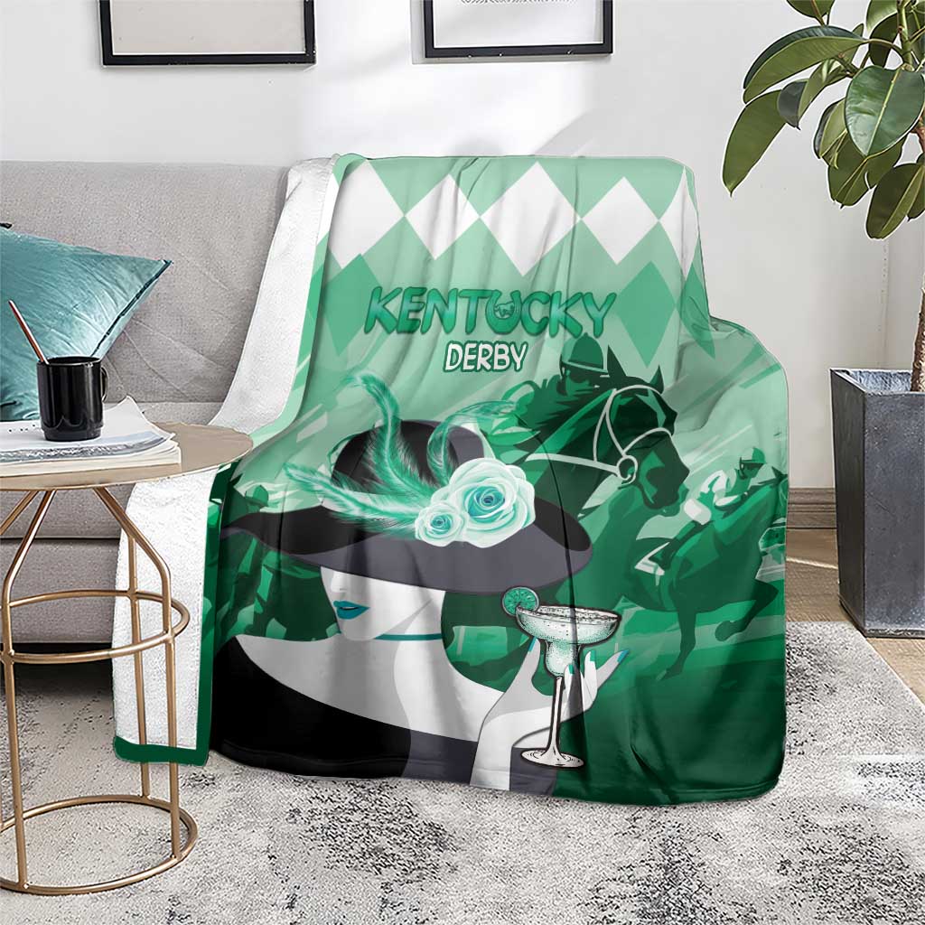 Kentucky Horse Racing Blanket Derby Mint Julep Girl - Green Pastel LT14