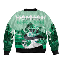Kentucky Horse Racing Bomber Jacket Derby Mint Julep Girl - Green Pastel LT14