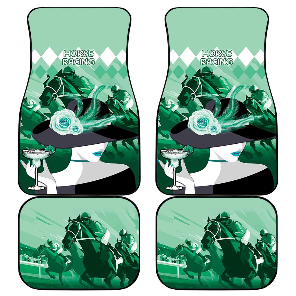 Kentucky Horse Racing Car Mats Derby Mint Julep Girl - Green Pastel LT14